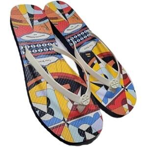 Tory Burch Psychedelic Geo Flip Flops - Women's 7M